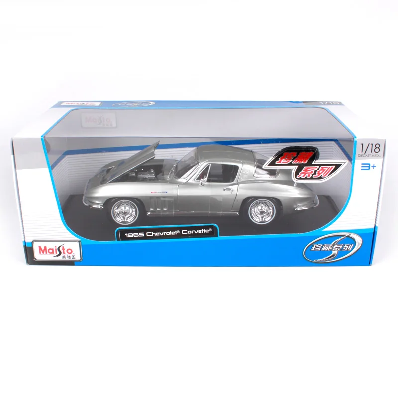 Maisto 1:18 1965 chevrolet chevelle серебристо синий автомобиль литой 242*100*68 мм роскошный