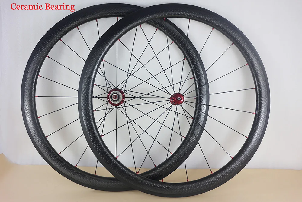 Супер легкий 50 мм Высота шоссейный велосипед клинчер карбоновая колесная