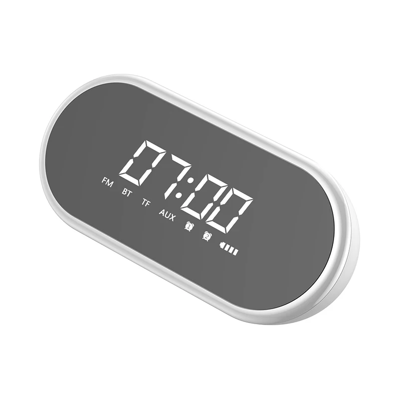 Baseus высококачественный Bluetooth динамик с функцией будильника басовый звук портативный музыкальный плеер беспроводной динамик кольцевая лампа - Цвет: White