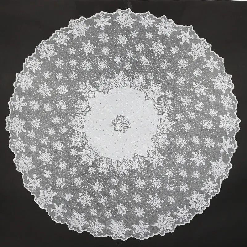 Diameter 178cm Зимняя теплая скатерть со снежинками, Рождественская Декоративная скатерть, вечерние украшения для дома и бара - Цвет: Diameter 178cm