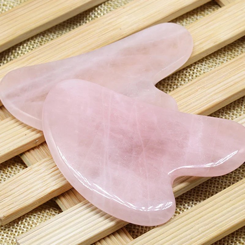 V Форма Gua Sha Нефритовый камень глубокое иглоукалывание массаж лица нефрит для лица массажер для глаз натуральные камни Guasha Инструмент розовый кварц