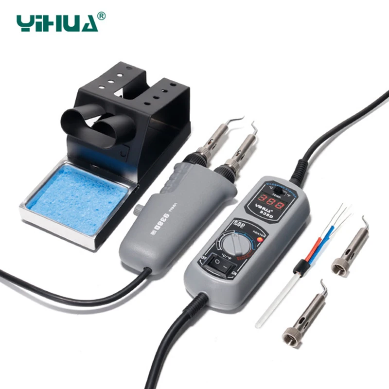 Пинцет YIHUA 938D, мини-паяльная станция, портативный Пинцет для ремонта BGA SMD, 110, 220 В, вилка для ЕС и США