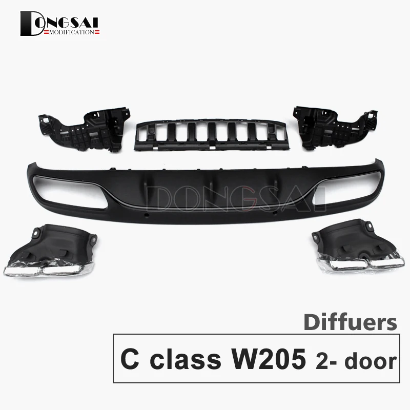 W205 A205 C205 задний диффузор с 4 Выпускной советы конец трубы для Mercedes benz W205 2-дверный модель