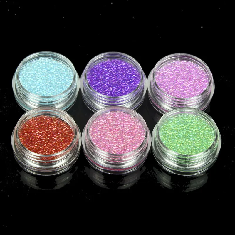 6 шт./компл. прозрачные Красочные смешанные трендовая Икра 3D стекло штифт бусины