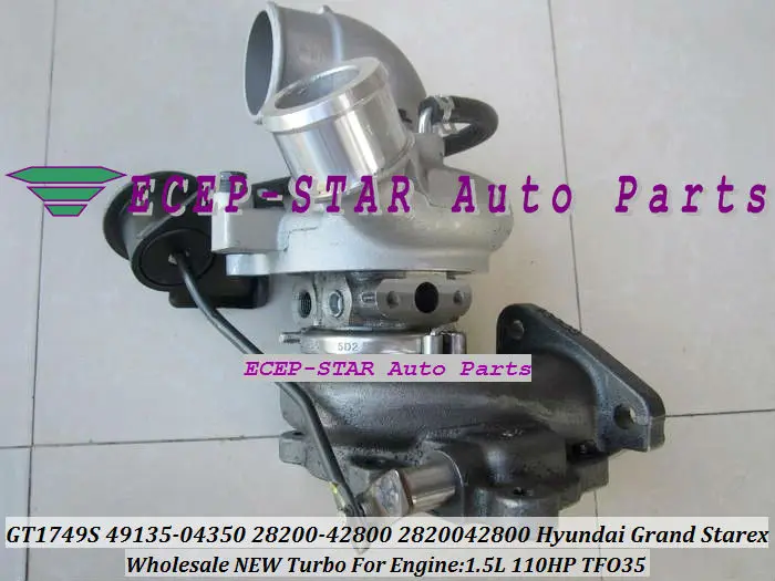 НОВЫЙ GT1749S TFO35 49135-04350 28200-42800 2820042800 28200 42800 Турбокомпрессор для Hyundai Grand Starex 1 5 л 110 л.с.