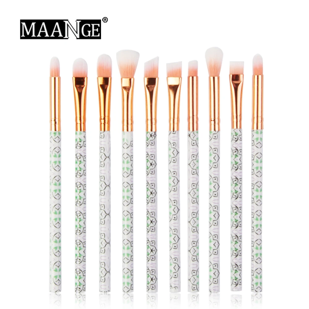 10Pcs-Whitegreen MAANGE Многофункциональный 5/7/10 шт. мрамор кисти для макияжа Набор теней для век подводка для глаз Кисть для консилера набор мини макияж кисти набор инструментов - Handle Color: 10Pcs-Whitegreen