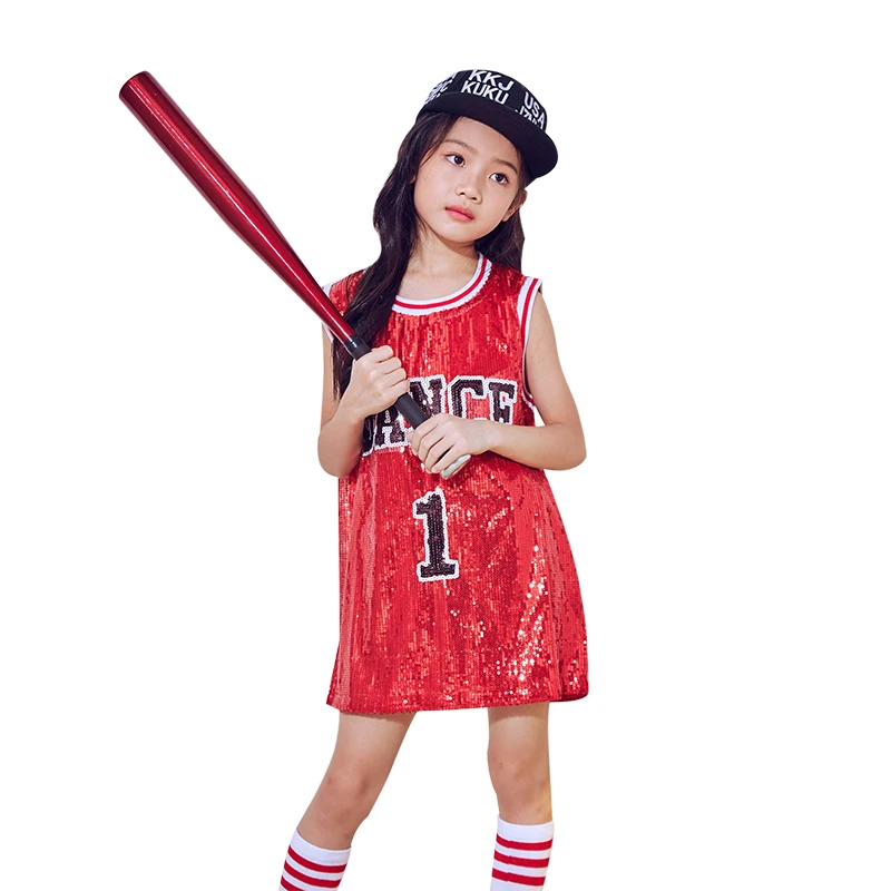 New Children's Jazz Dance Modern Costumes Girls Sequins Hip Hop Embroidery Vest Street Performance |