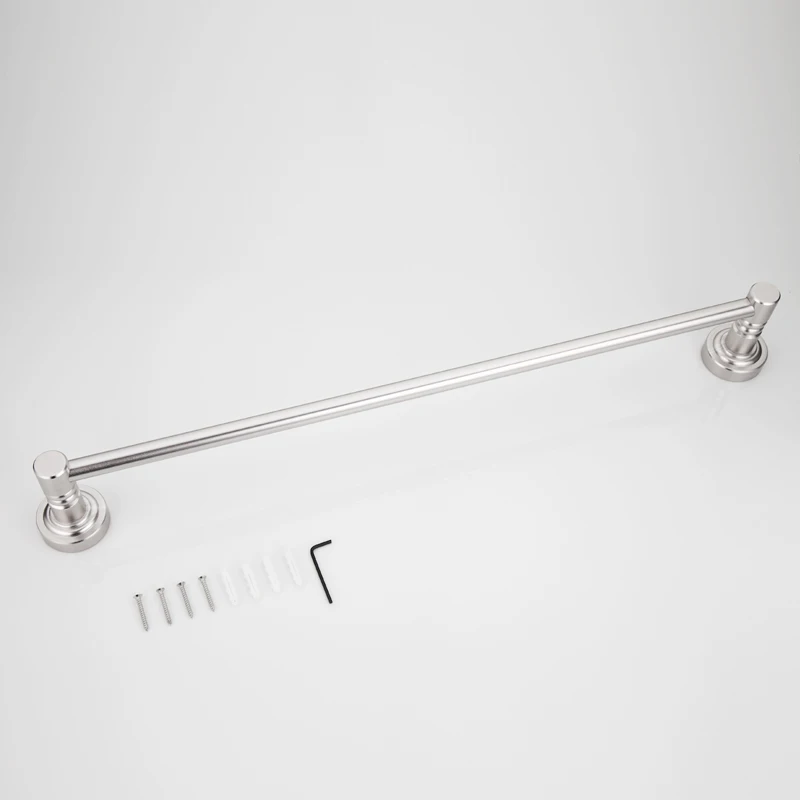 Держатель для полотенец Frap F3701 серебристый простой настенный алюминиевый ванной