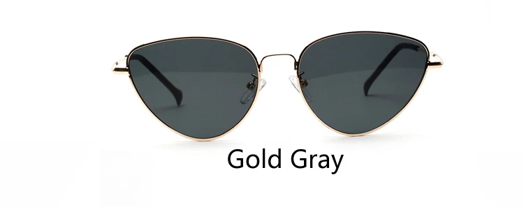 Gold Gray Ralferty Винтаж «кошачий глаз» Женская металлическая под золото очки UV400 Солнцезащитные очки женские красные Карамельный цвет очки с дизайном «кошачие глаза» A1747 - Цвет линз: Gold Gray