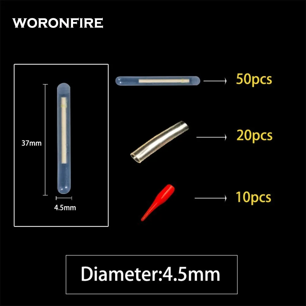 4.5mm50pcs 20/50pcs 4.5*37mm Fishing Float Fluorescent Lightstick Light Night Float Rod Lights Dark Glow Stick Fireflies For Fishing - Цвет: 4.5mm50pcs