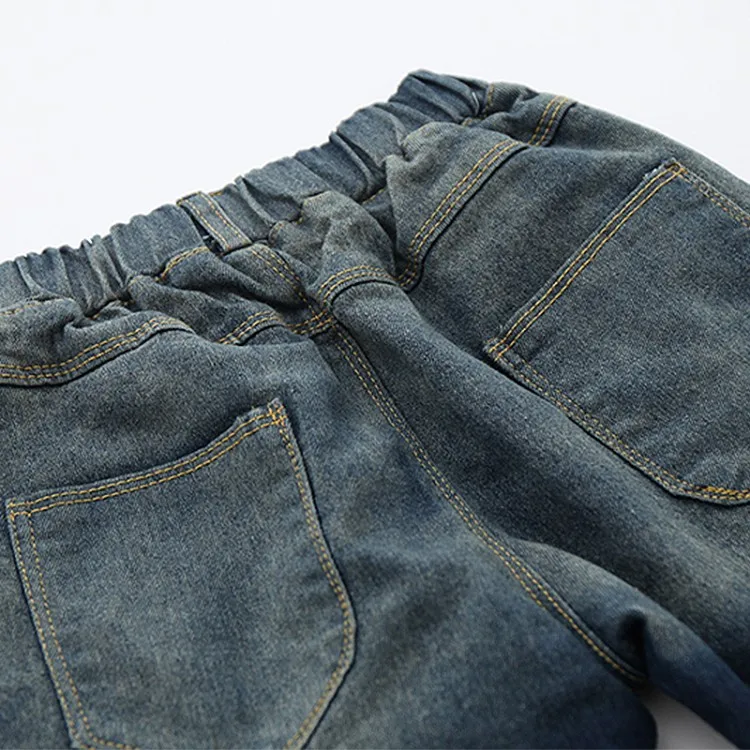 2017 новые модные весна-осень джинсы для мальчиков детские два цвета Штаны брюки