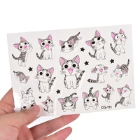 1 sheet cat emotion butterfly temporary tattoo sticker 15 5x10 9cm body art water transfer fake flash taty stickers