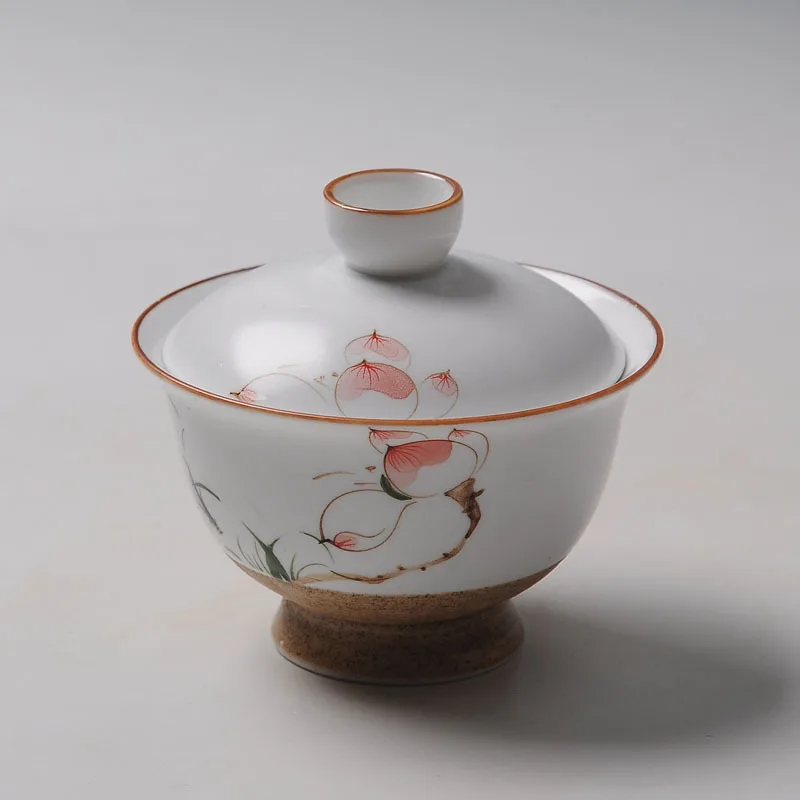 Антикварная грубая керамика Gaiwan набор керамических чайных чашек для пуэр/Пуэр/белый/черный/зеленый/Jinxuan/Улун/зеленый чай ча