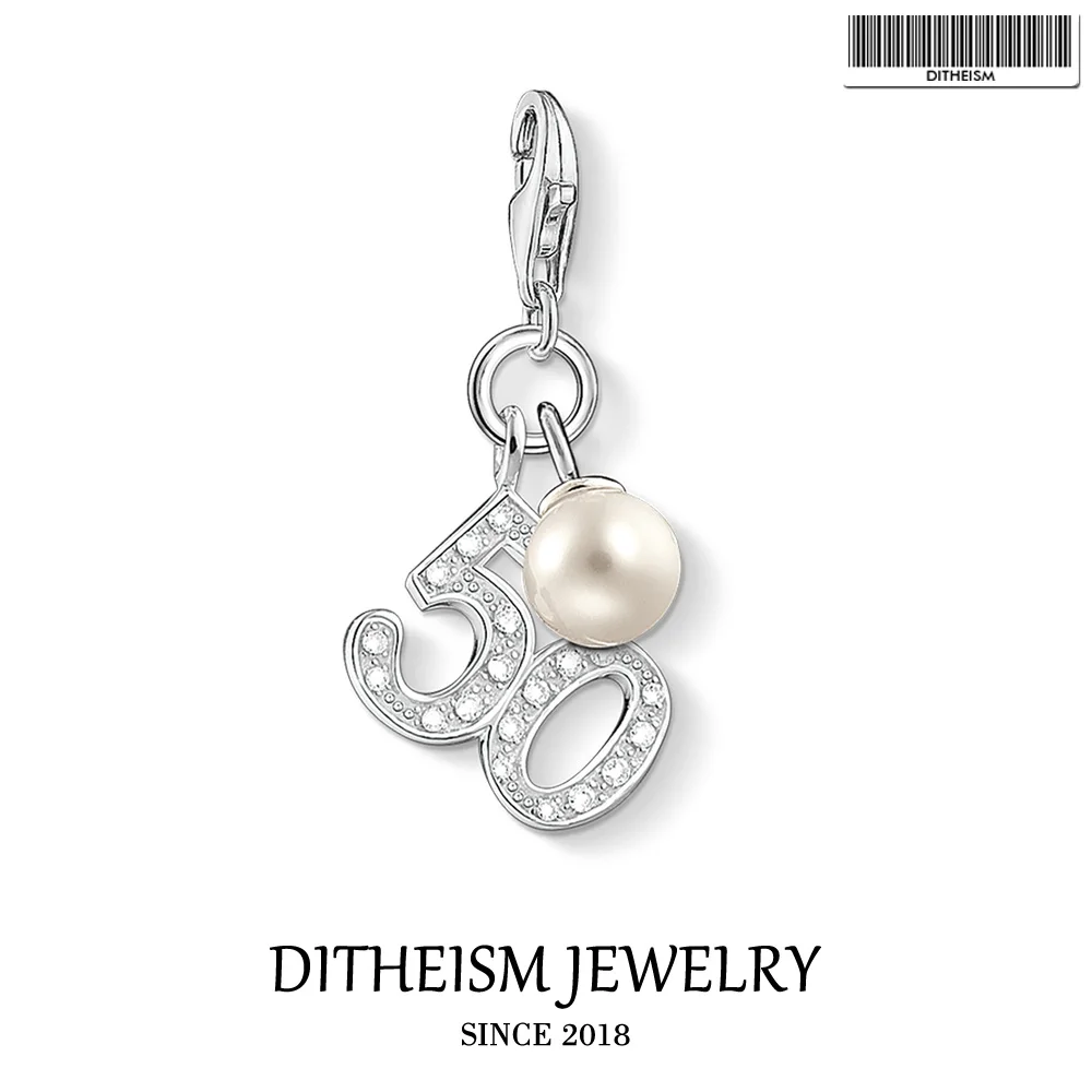 Подвеска Lucky Number 50 ювелирное изделие из серебра 2019 пробы в европейском стиле на