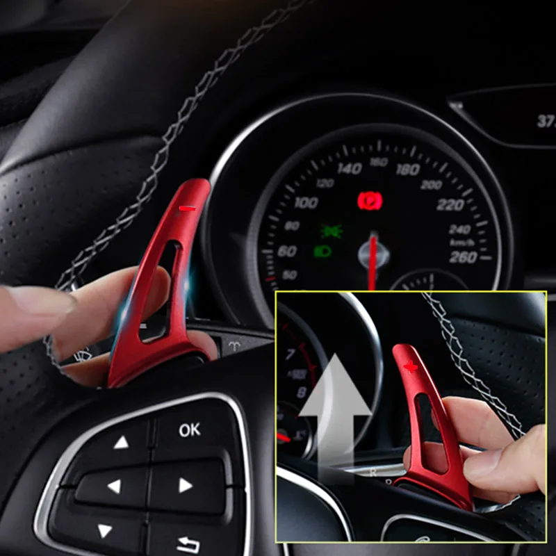 Красное весло рулевого колеса из алюминиевого сплава для Mercedes Benz B C GLC E Class W247 W205