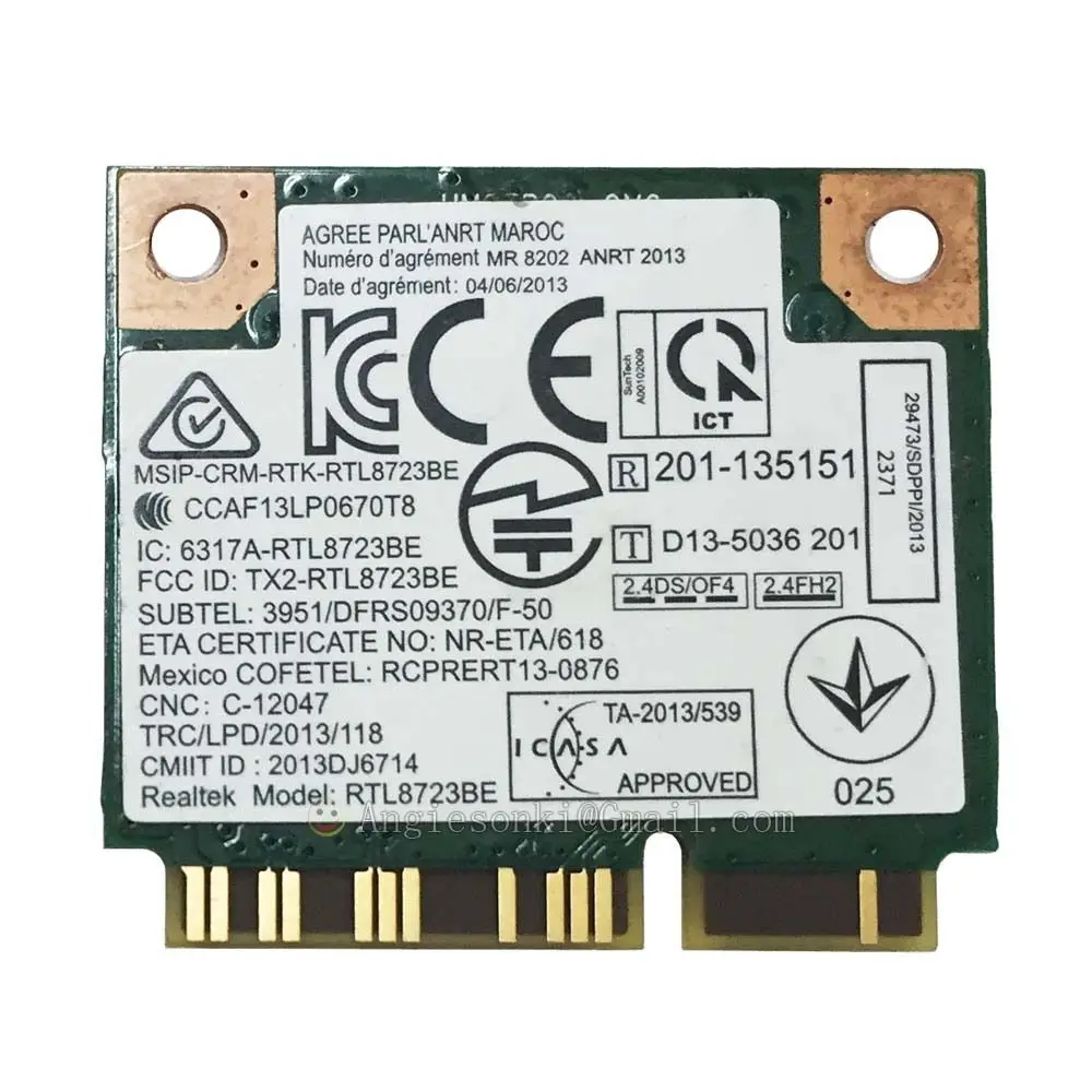 RT8723BE PCI E WiFi + BT4.0 WLAN карта FRU:04W3818 802.11bgn 150m комбинированный адаптер для Realtek Lenovo B5400