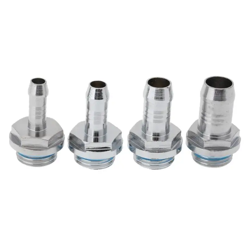 

G1/4 Thread Soft Tube Hose Connector for PC Water Cooling System Accessory 6mm/7.2mm/9mm/11mm Chrome Plated hose