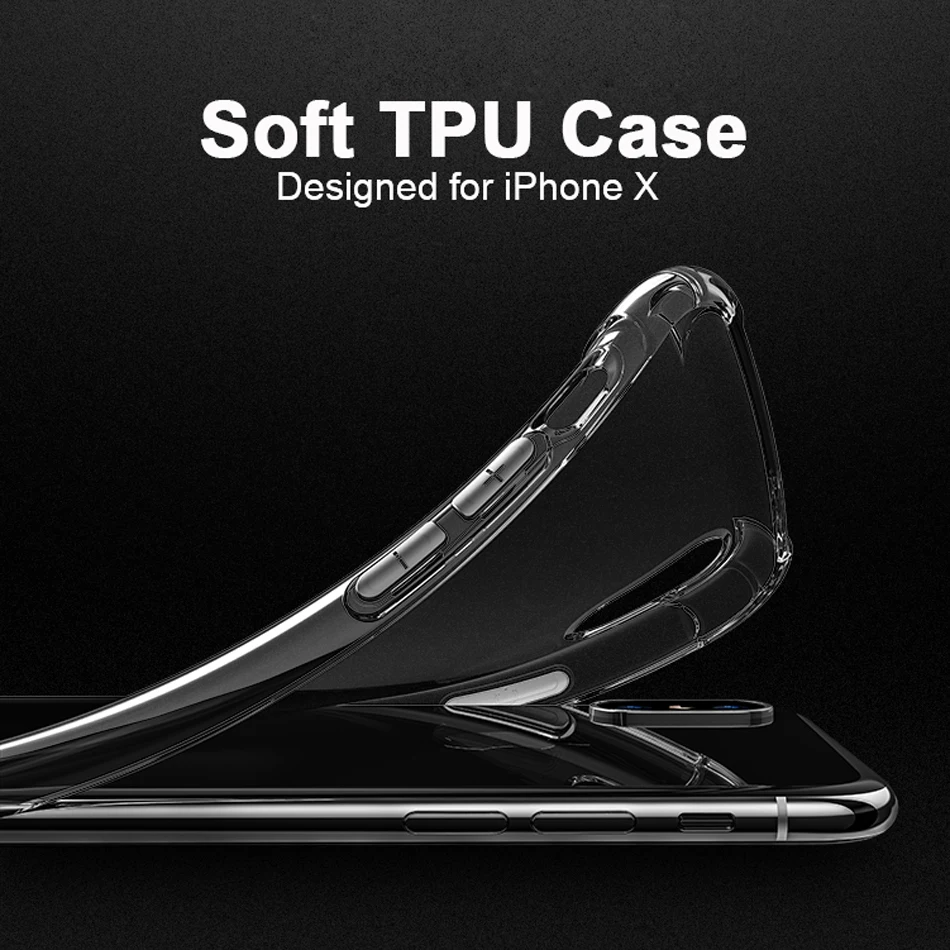 KOLPLER Airbag тонкий мягкий ТПУ прозрачный чехол для телефона Apple iphone X iPhone кристально