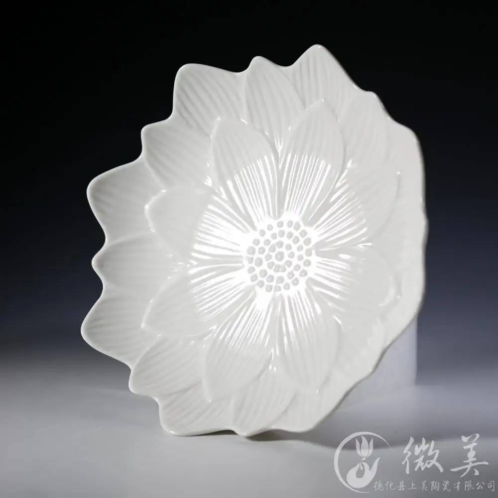 10 дюймовый трехслойный Лотос Будда фрукты для фруктов Тарелка фарфоровая диск