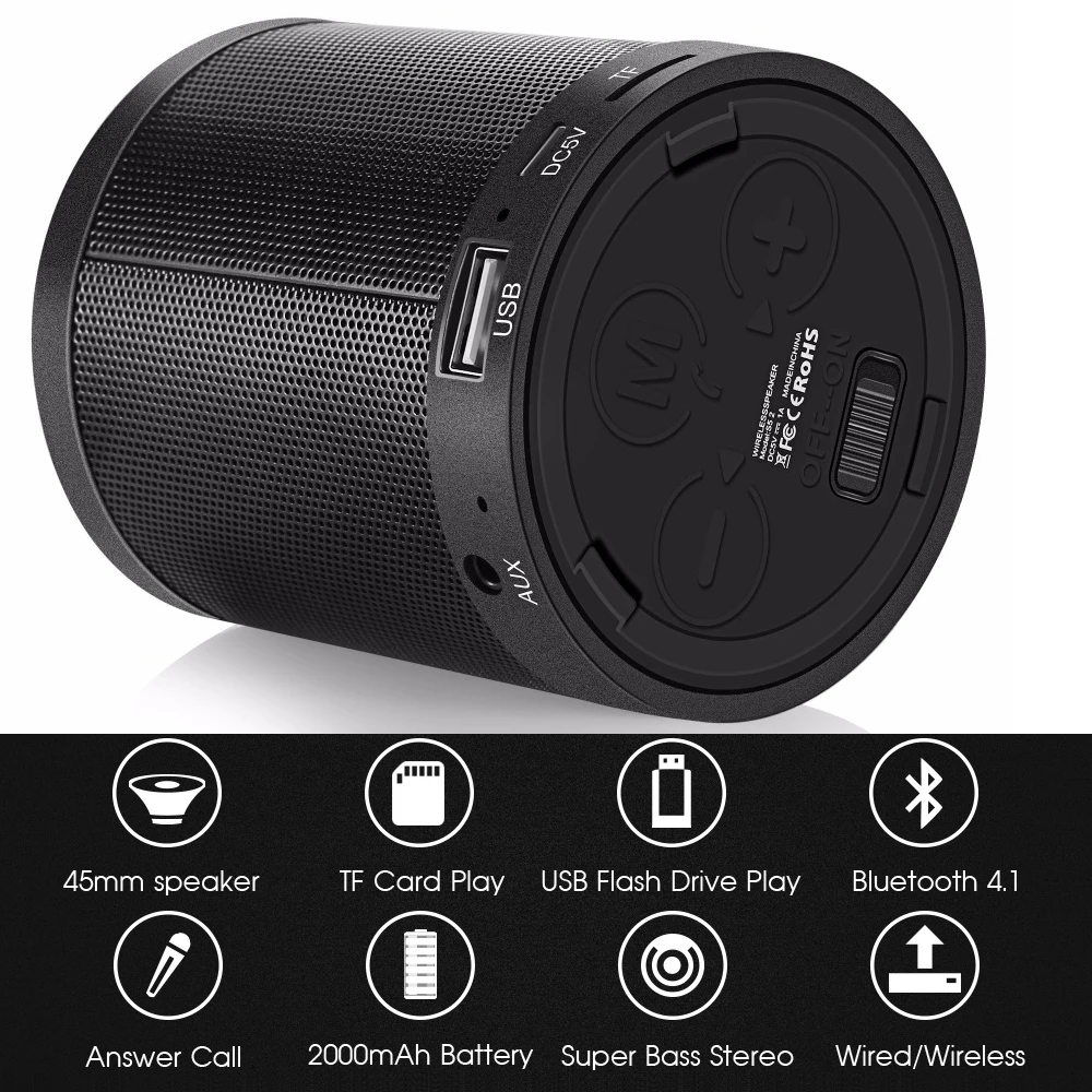 Новый S5 2 3 Вт 45 мм Мини Altavoz Bluetooth динамик портативный мощный Enceinte колонки AUX USB TF