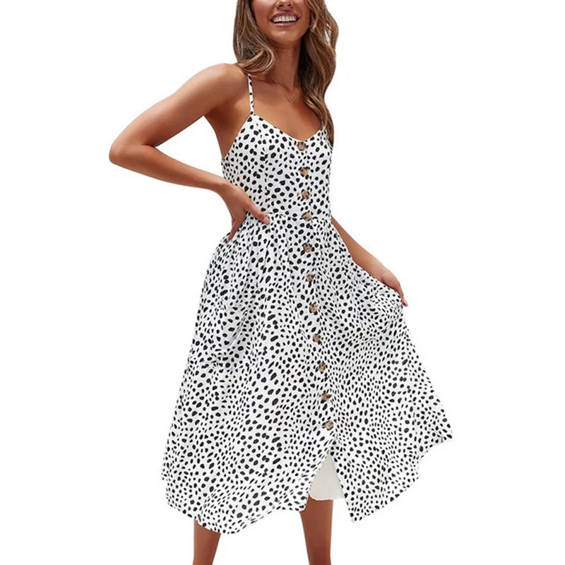 Женское платье на бретельках богемная Цветочная Туника пляжное сарафан с