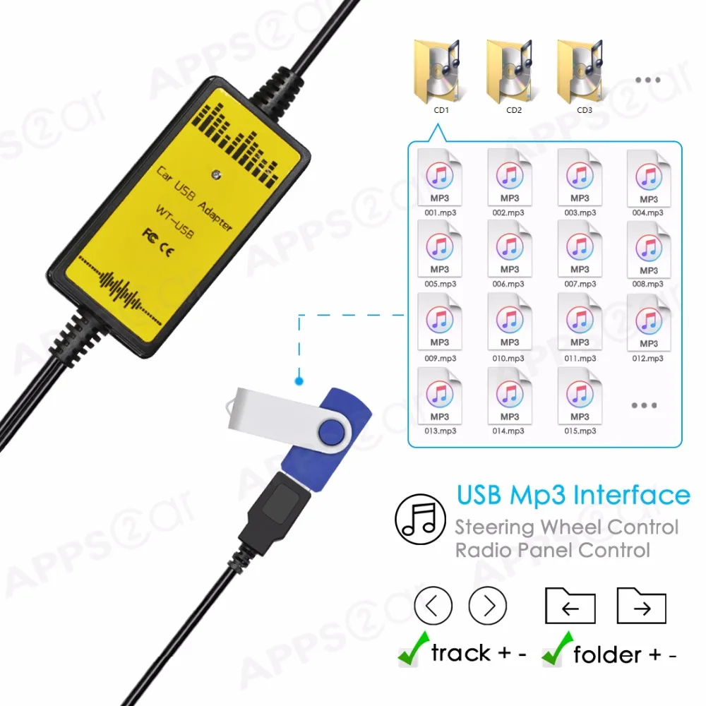 APPS2Car радио USB AUX интерфейс аудио Mp3 адаптер для CD Changer Honda Pilot 2006 2011|car radio mp3 aux|adapter