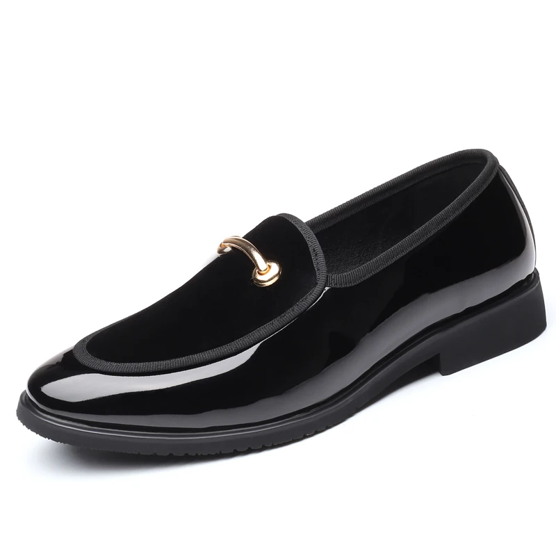 Black dress shoes ROXDIA/Брендовые мужские свадебные туфли на плоской подошве размера плюс 39-48, модные деловые модельные туфли из флока с острым носком, мужские оксфорды на плоской подошве, RXM108 - Цвет: Black dress shoes
