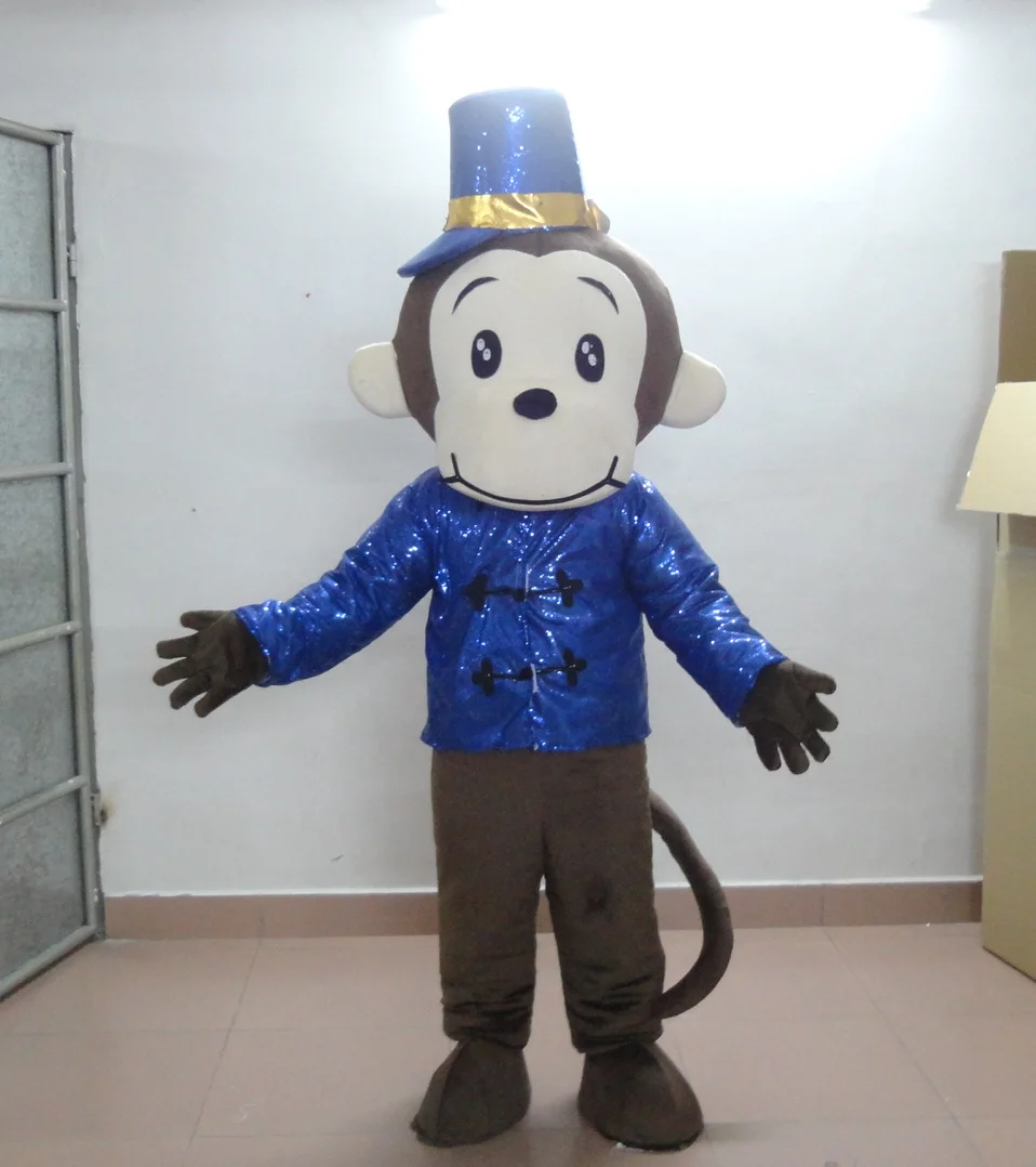 Синий 2017 маскарадный костюм обезьяны талисман рекламный талисмана