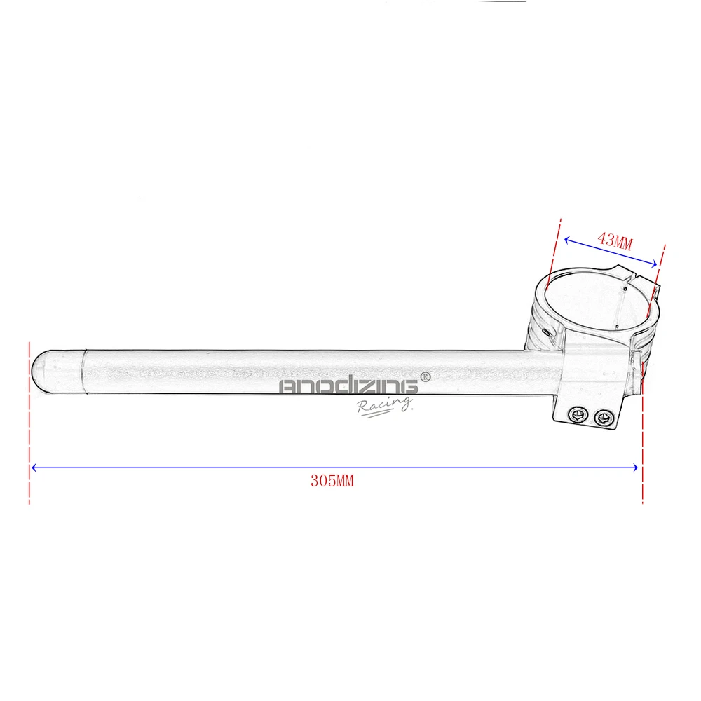 43 мм обычный зажим-Ons руль подъемная Ручка Бар Вилка трубка ручной для HONDA CBR600F4/F4I