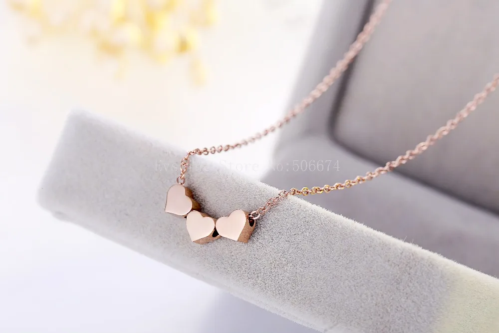 2017 Модные украшения колье три сердце любовь Ожерелья для мужчин Bijoux Femme