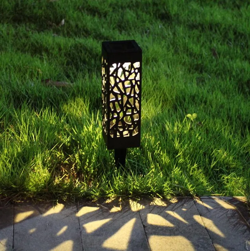 

Outdoor waterproof solar lamp hollow creative warm LED light sensor control lawn garden lamp