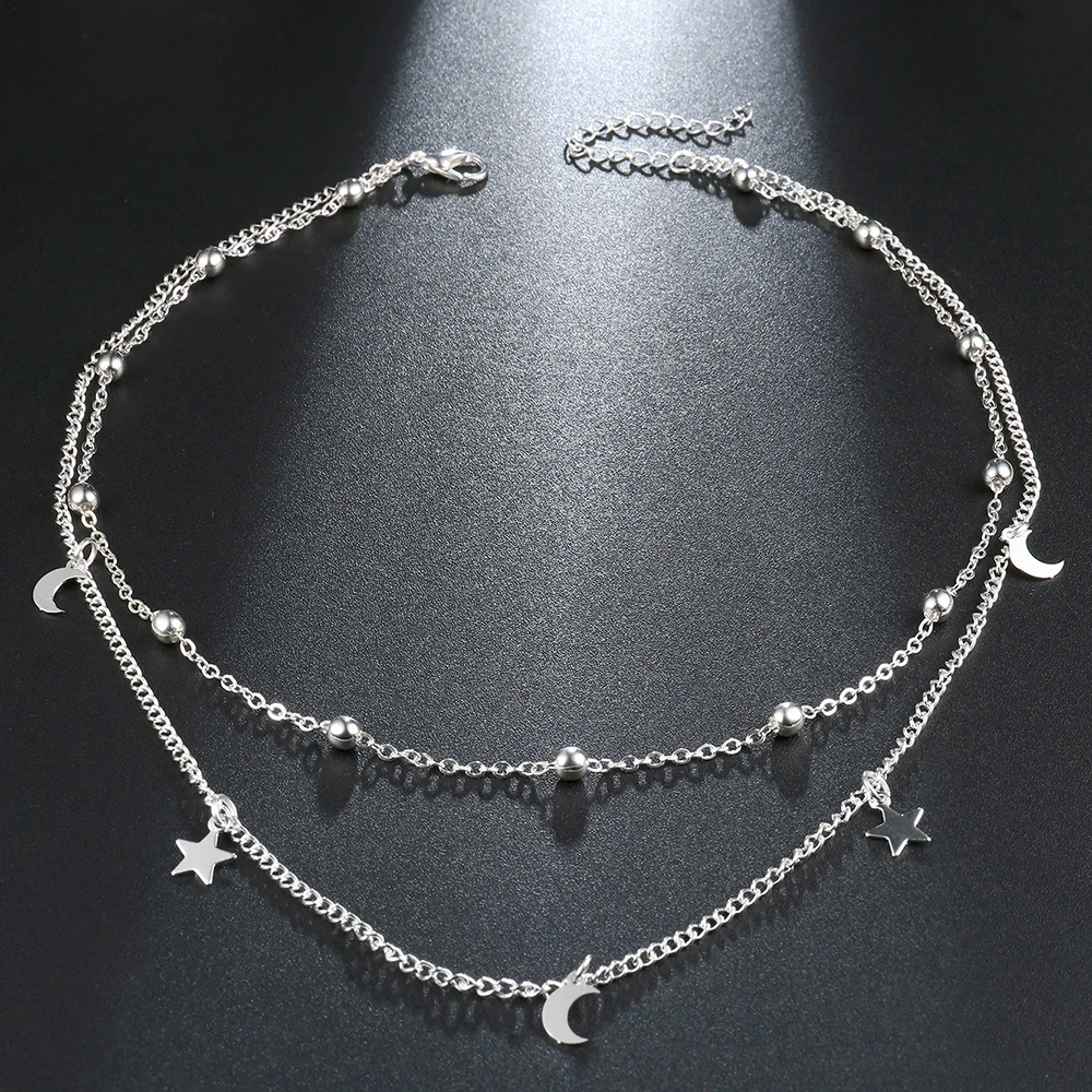 Женское Двухслойное ожерелье Meyfflin винтажное золотого и серебряного цвета в