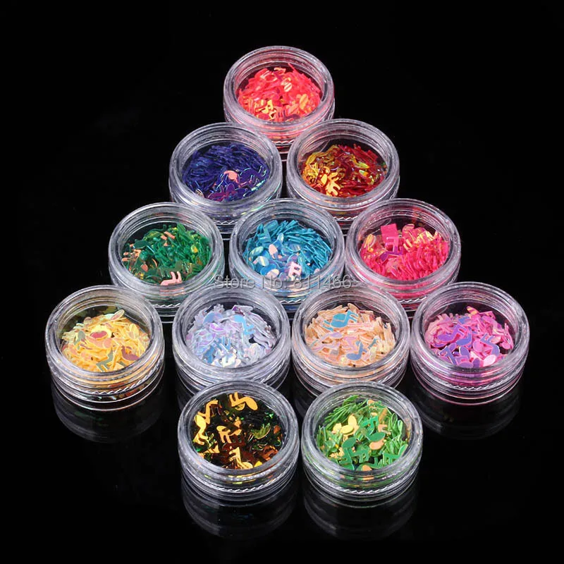 Material Plastic DIY Music Note Decorative Nail Art Sticker Se Multi color Packing List 12 x Boxes of nail stickers|box alert|stickers