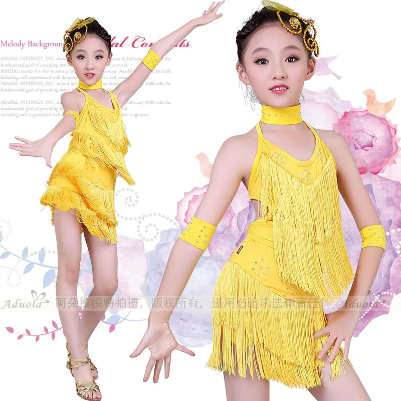 Детское платье для латиноамериканских танцев с кисточками | Тематическая одежда