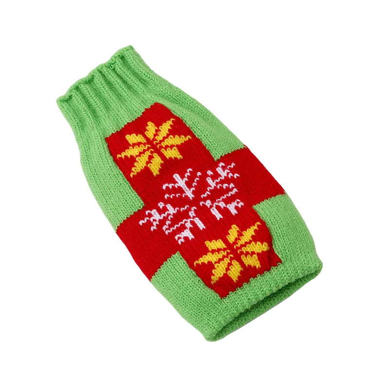 Green snowflakes Вязаные чехлы для винных бутылок, вечерние украшения, Рождественская шапка Санта Клауса на винных бутылках, подарки на Рождество, украшения, аксессуары - Цвет: Green snowflakes