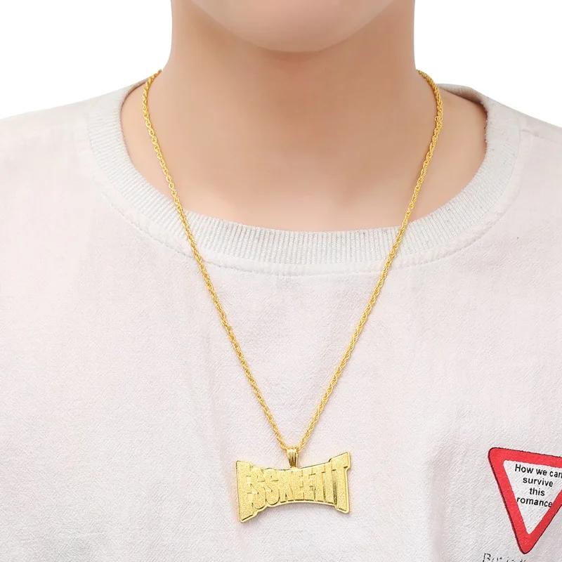 Длинное матовое ожерелье с надписью для ночного клуба Мужская секция