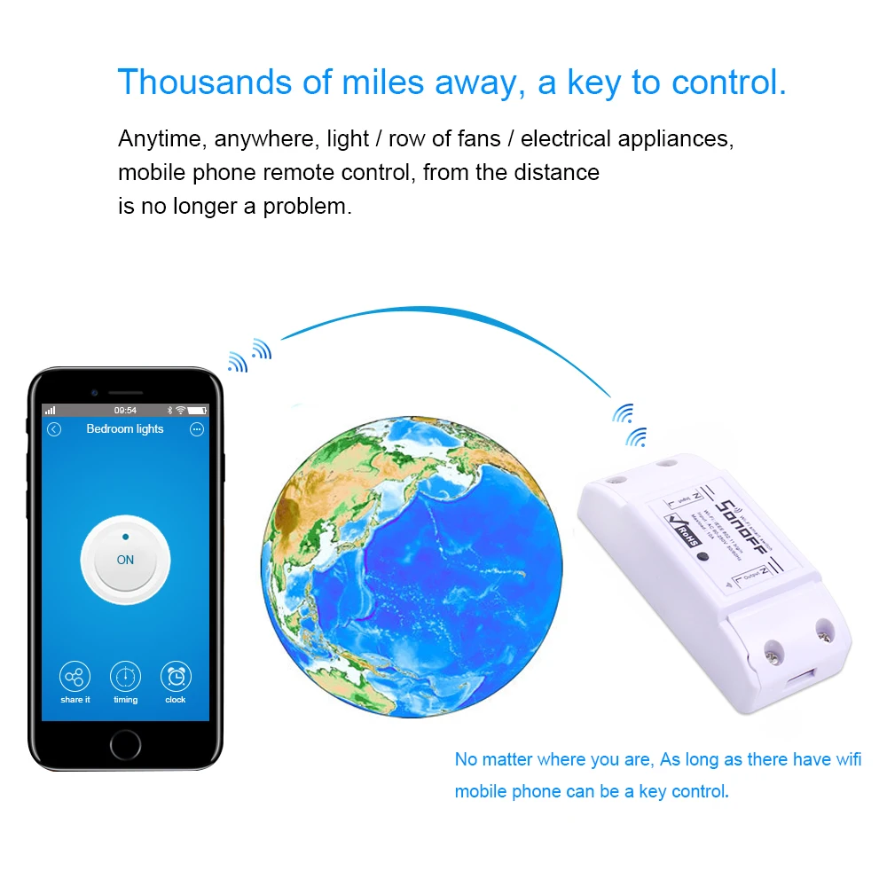 10 шт. Itead Sonoff Basic переключатель Wi Fi Беспроводной дистанционного DIY автоматический