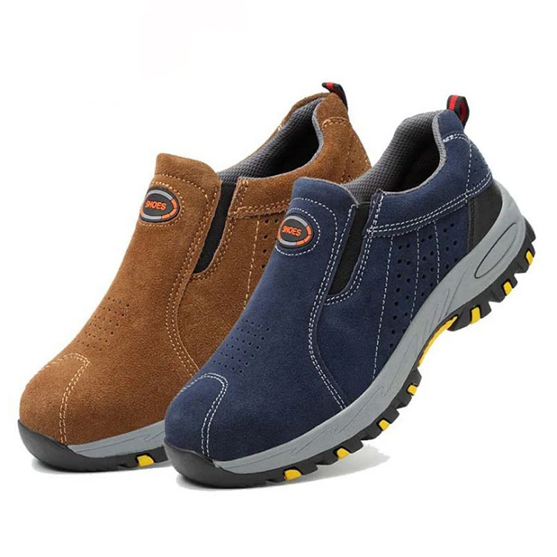 Safety Belt Steel Toe Work Shoes 2022 Men's Summer Fashion Breathable Non-slip Casual Boots Puncture Insurance | Обувь