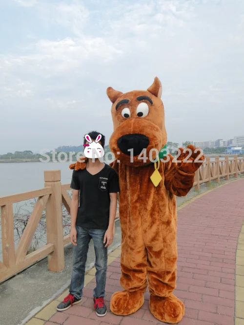 100% настоящие фотографии были сделаны scooby doo маскот Костюм Собака костюм Взрослый