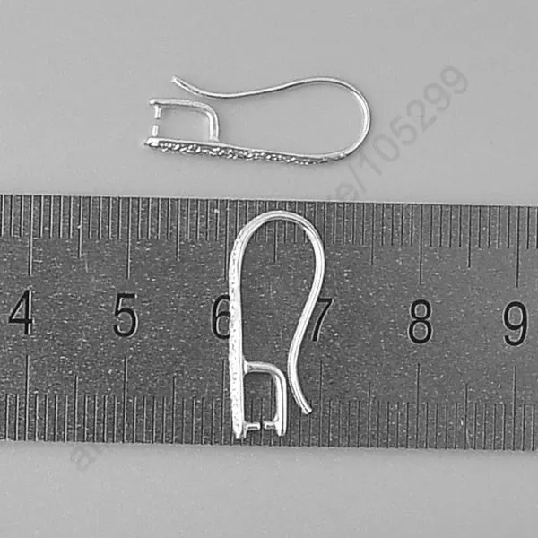 

Top Sale 100PCS/ Lot 925 Sterling Silver Jewelry Findings Pinch Bail Hook Frosted Earring Ear Wires