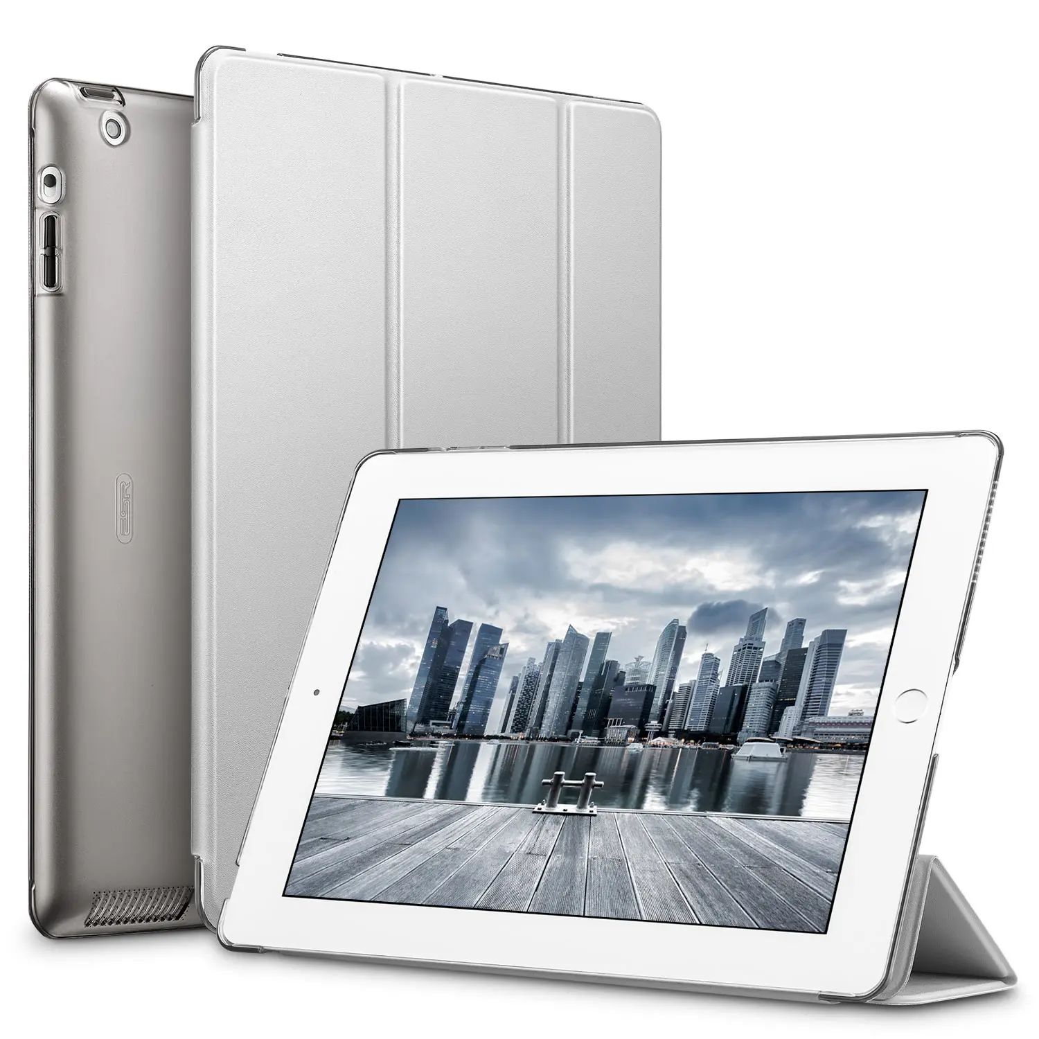 ESR смарт-чехол для iPad 2/3/4 чехол из искусственной кожи с функцией автоматического сна/Wake Up Чехол-книжка для iPad 2/3/4, складываются в три раза Стенд бренд противоударный чехол
