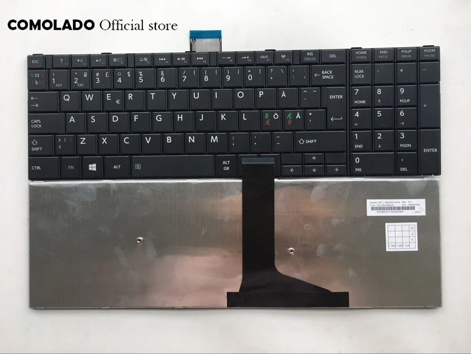 ND Скандинавская клавиатура для Toshiba Satellite S50 S55 C70 A C70D C75 C75D L70 L75 черная ноутбука