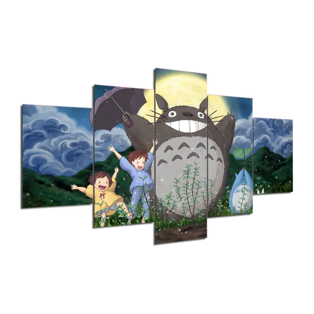 Модульные фотографии 5 панель Miyazaki Hayao Tonari no Totoro Холст Картина кино постер и