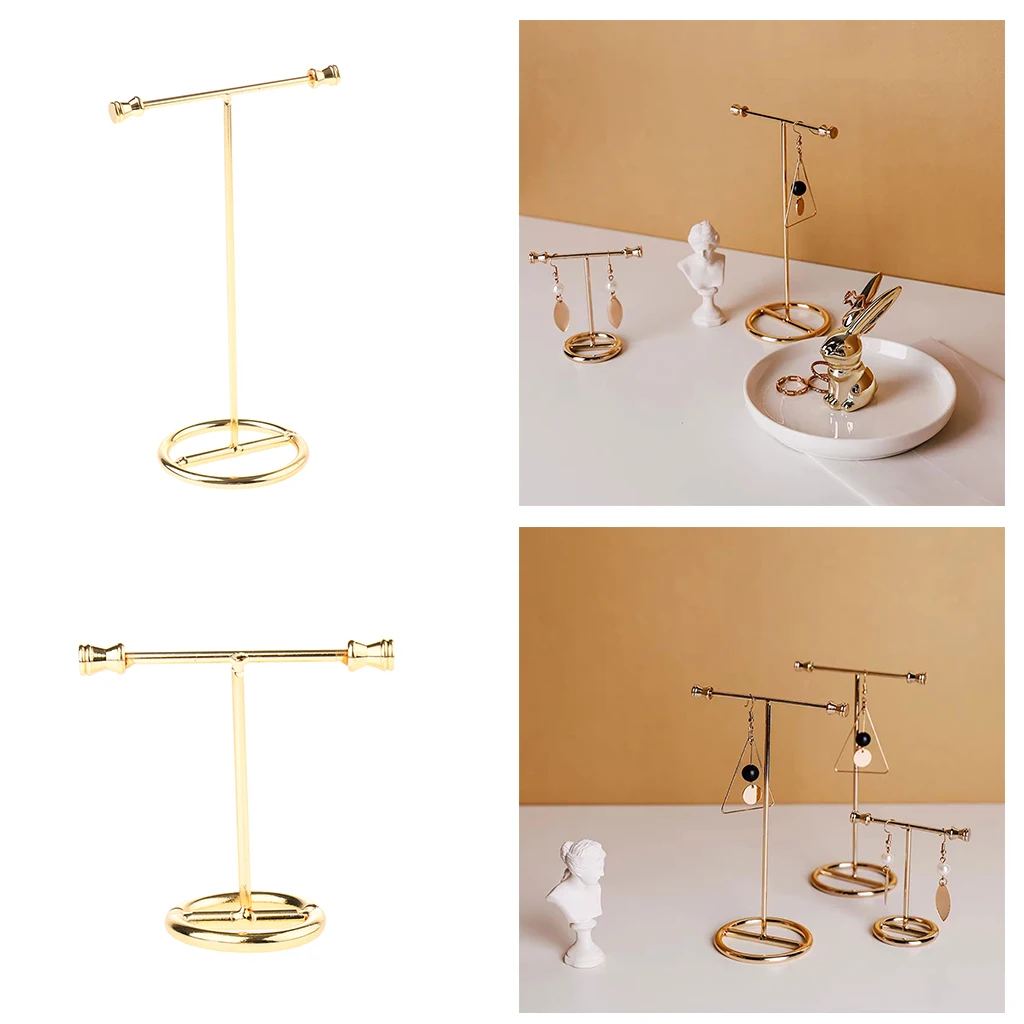 Gold Earring Rack Jewelry Organizer Holder Display Stand Jewelry Display Stand Showing Rack wholesale 10pcs hat display stand stainess steel cap display rack adjustable metal men women s wig hairpiece holder showing prop