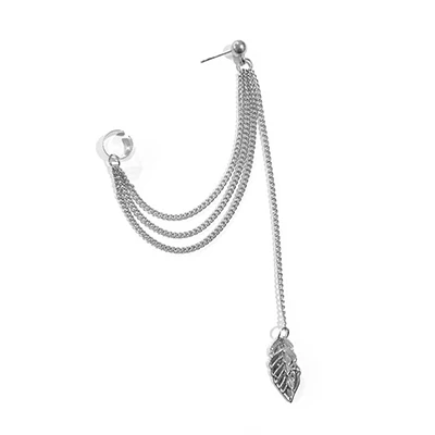silver Shengmei,, модные женские серьги, сплав, лист, кисточка, женские клипсы, Женские Ювелирные изделия, aretes SP151, подарок, вечерние - Окраска металла: silver