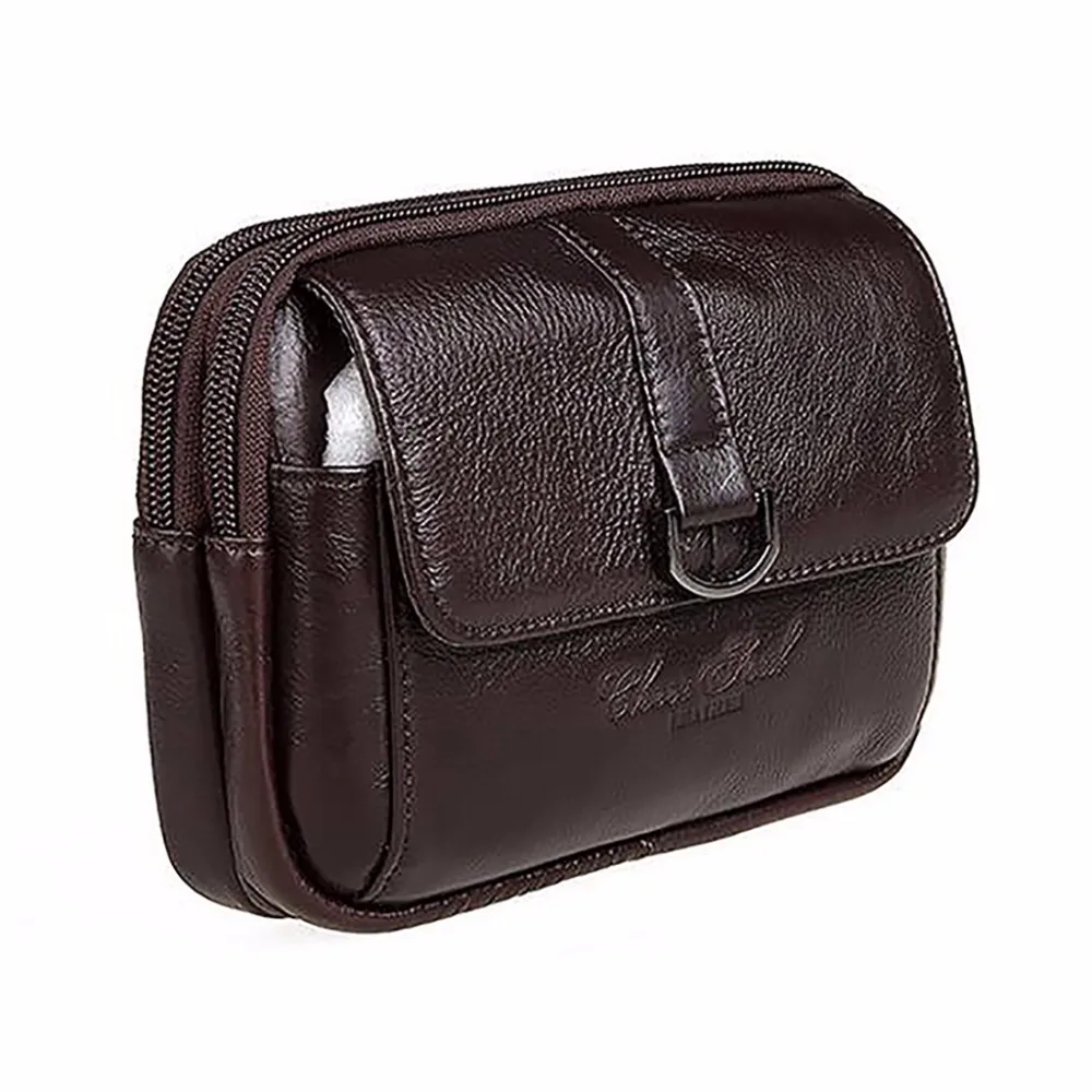 Мужской поясной кошелек из натуральной воловьей кожи забавная сумка на пояс