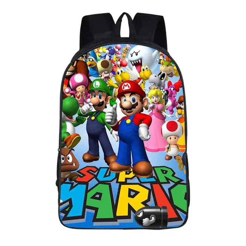 Mario 12 16 дюймов Марио Соник бум Hedgehogs Детский рюкзак для мальчиков и девочек школьные сумки повседневные Детские рюкзаки Mochila - Цвет: Mario 12