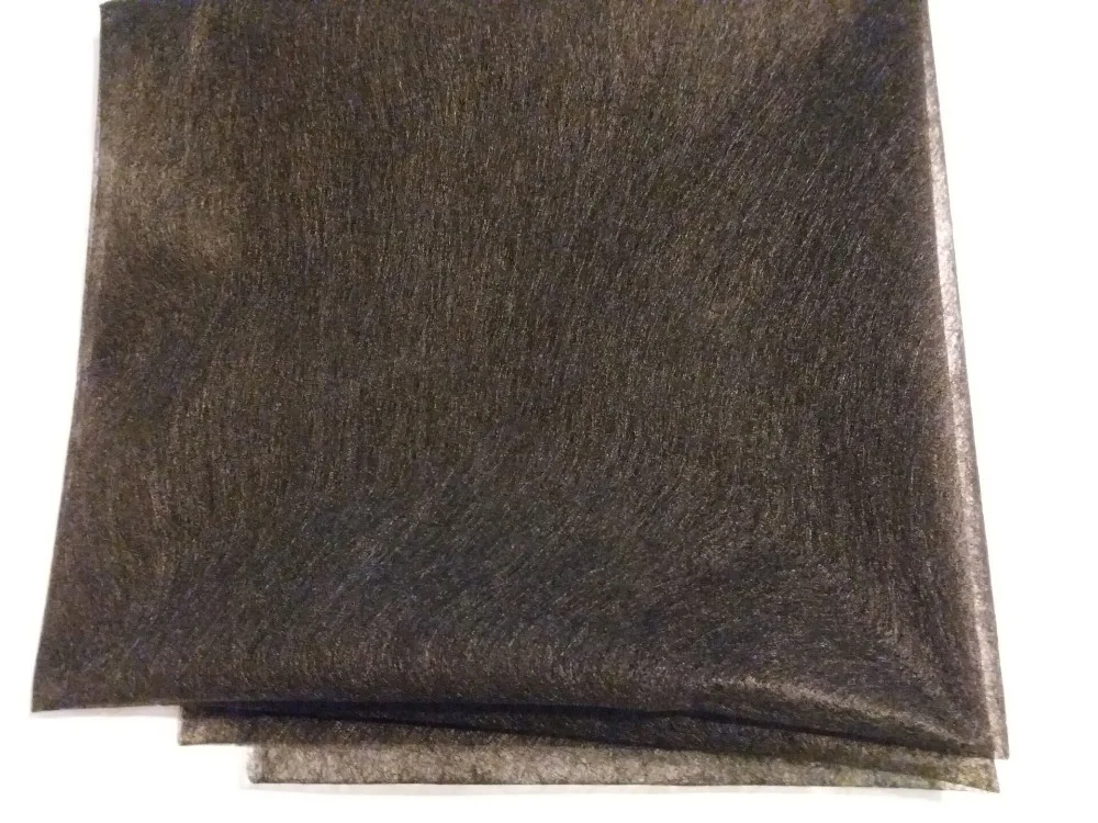 112 см * 5 м Нетканая клейкая подкладочная ткань двухсторонняя плавкая Черная