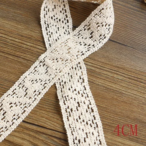 4CM 5yards 2-6 см, 5 ярдов, бежевое кружево высокого качества, хлопковое кружево, шитье, домашний интерьер, аксессуары для одежды, материал для рукоделия - Цвет: 4CM 5yards