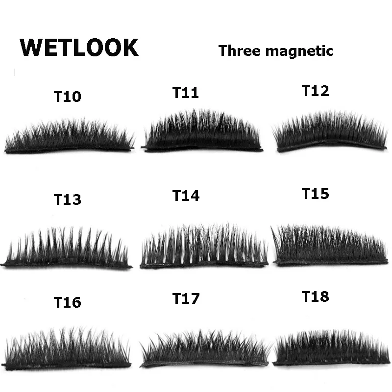 

Three Magnetic 3D False fake Mink Eyelashes reusable Fashion magnet lashes eye lashes Extension Ultra-Thinner Makeup Tools C192